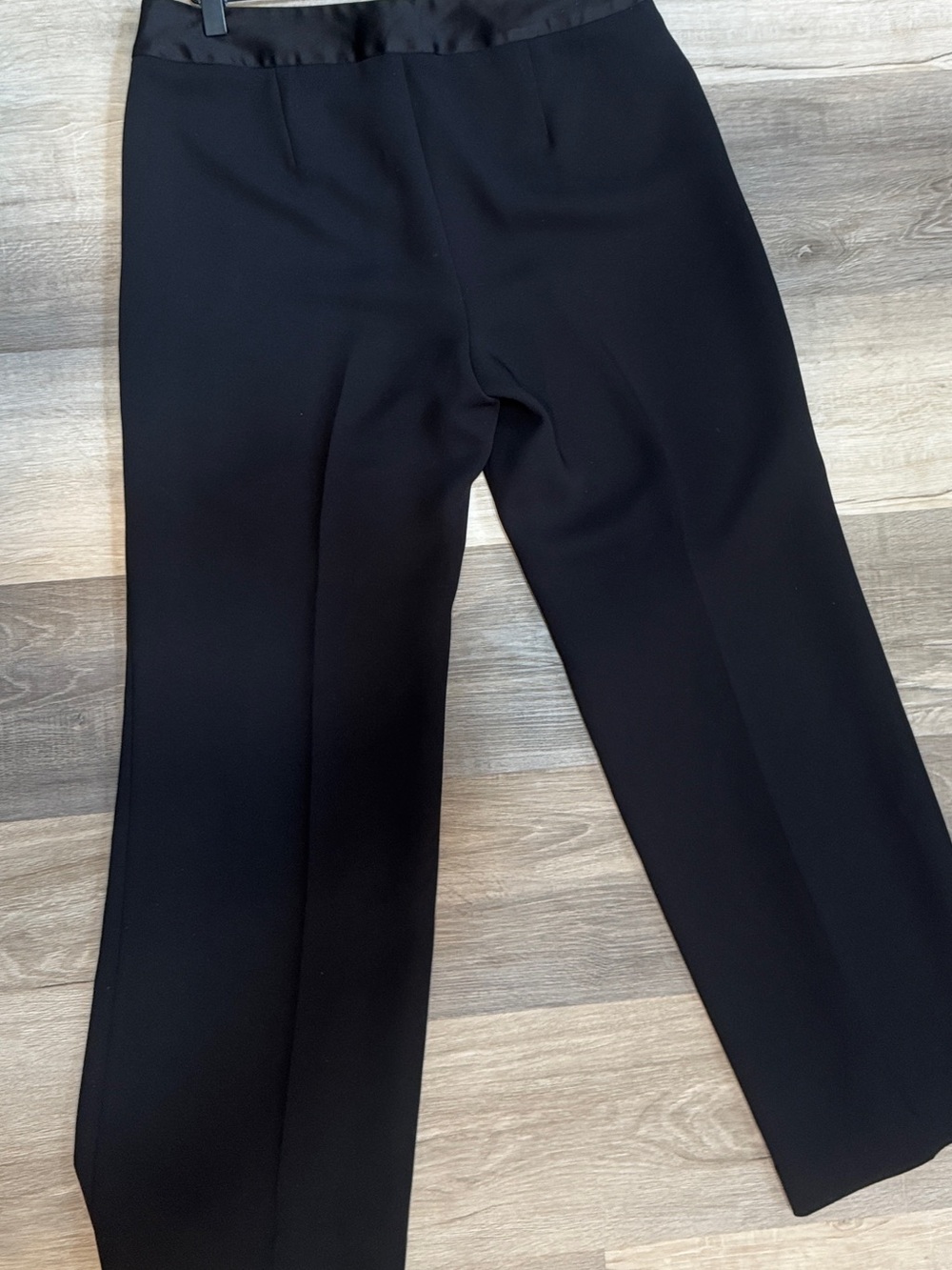 Talbots Black Wide-Leg Dress Trousers with Satin Waistband - Picture 8 of 10